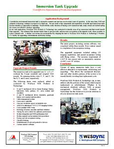 AMDATA provides new custom UT immersion tank systems as well as refurbished UT immersion tanks systems for non-destructive examination and testing